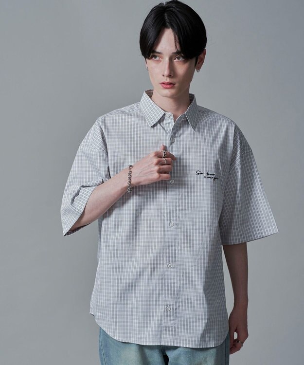 WEGO ワンポイントチェックシャツ（SS） 柄1