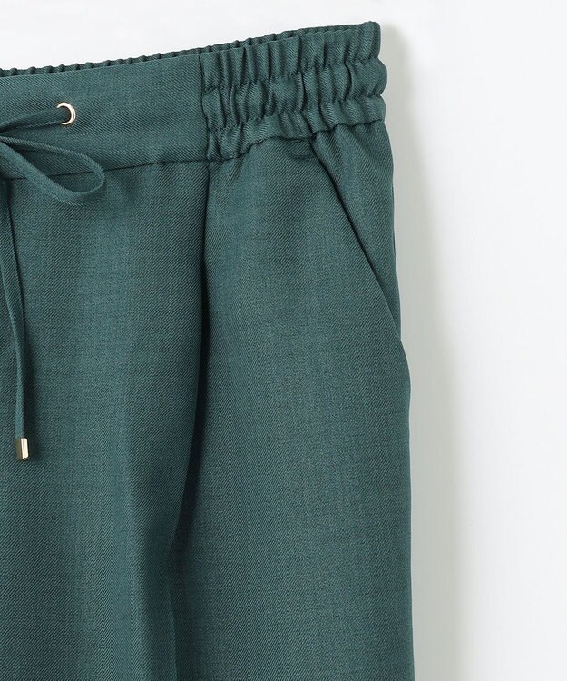 ANY 【セットアップ対応/ウエストゴム】イージィケア美脚テーパードパンツ グリーン