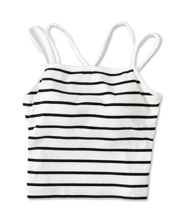 WEGO 【カップ付き】nachumoreホルターネックキャミ ホワイトボーダー