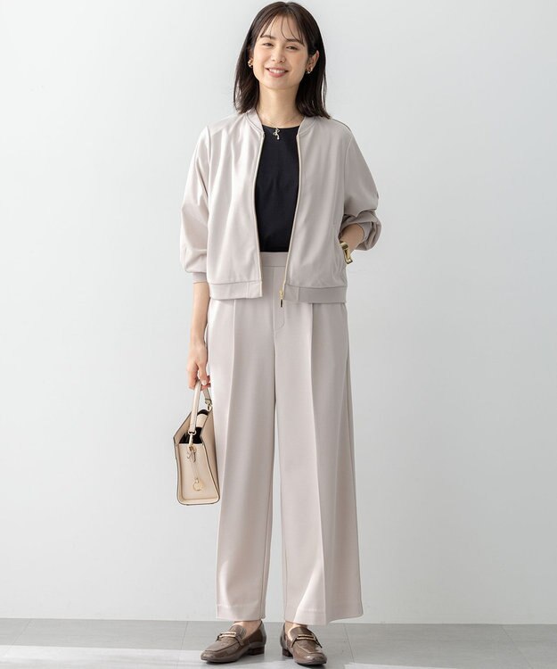組曲 【WEB限定】ジョーゼットジャージーワイド パンツ ベージュ系