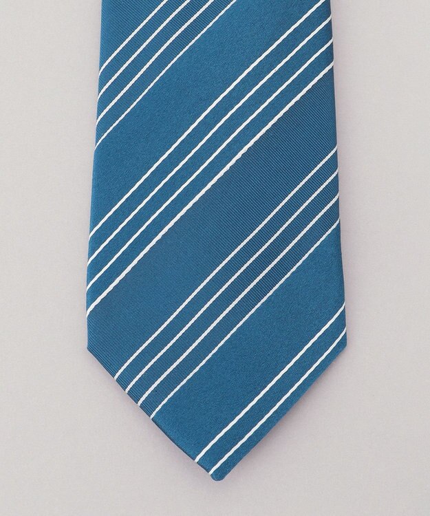 GOTAIRIKU 日本縫製/オリジナル柄【Fermo Fossati】ネクタイ_レジメンタル ターコイズブルー系1