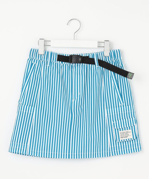 PW CIRCULUS 【高通気 / 軽撥水 / 軽量のDotAir 使用】【WOMEN】ストライプ柄スカート サックスブルー系2