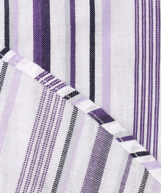 JOSEPH ABBOUD 【キングサイズ・吸水速乾】ソアロンストライプ 半袖 パープル系1