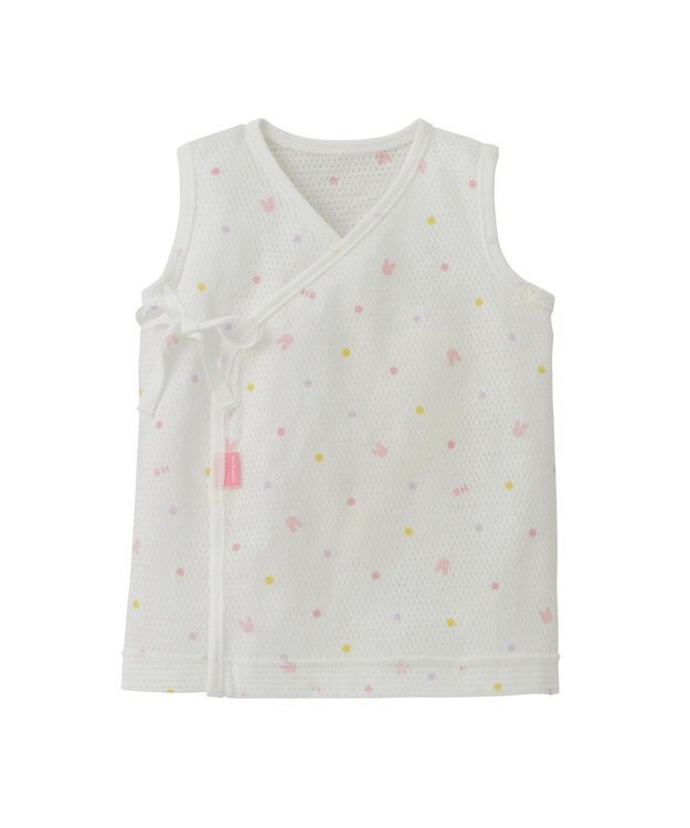 MIKI HOUSE HOT BISCUITS 【50-60cm】 メッシュ素材 ノースリーブ短肌着 ピンク