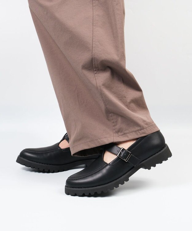 BONTRE 【pied du lapan/ピエドラパン】Tストラップローファー/50744ZI ブラック