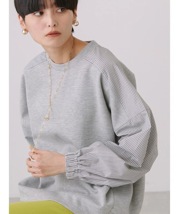 AMERICAN HOLIC イージーケア異素材ポンチプルオーバー Light Gray Mixture