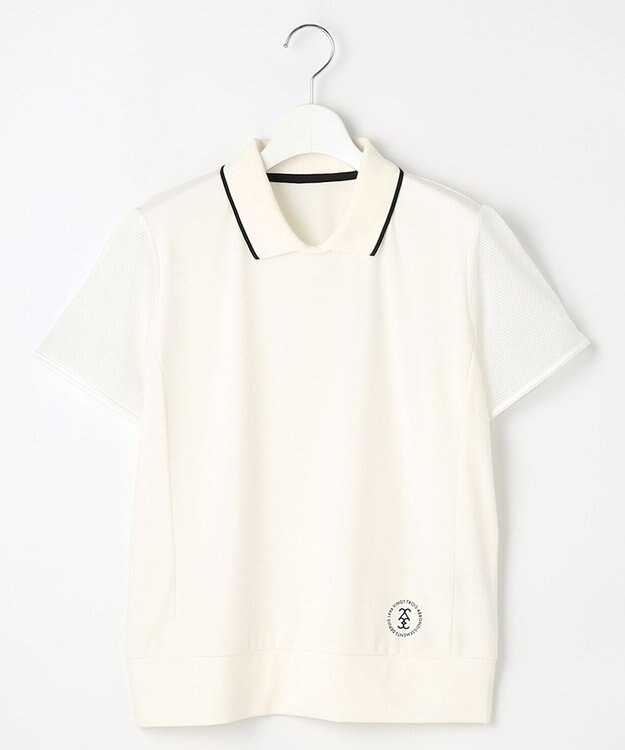23区GOLF 【辻梨恵プロ着用】メッシュスリーブストレッチポロ ホワイト系