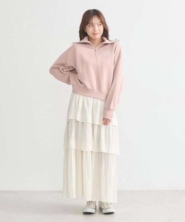 earth music&ecology ハーフＺＩＰプルオーバー Pink