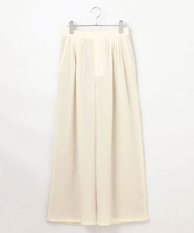 #Newans 【洗濯機可能/ストレッチ】ベリーワイドパンツ ホワイト