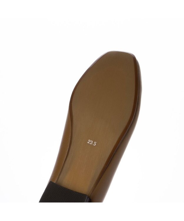 ing <ing>【WEB限定】スクエアトゥVカットフラットシューズ キャメル