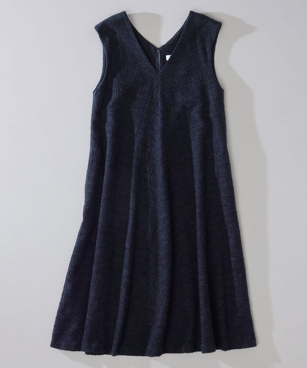組曲 ファンシーツイード Vネックジャンスカ ネイビー系