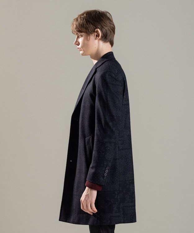 JOSEPH HOMME パッチジャガードジャジー　チェスターコート グレー系3