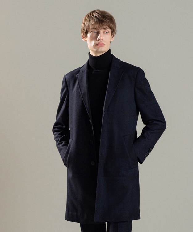 JOSEPH HOMME パッチジャガードジャジー　チェスターコート ネイビー系3