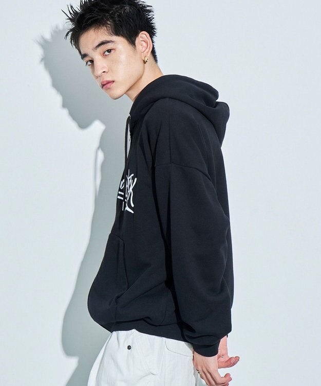 WEGO ワッペンロゴジップパーカー ブラック