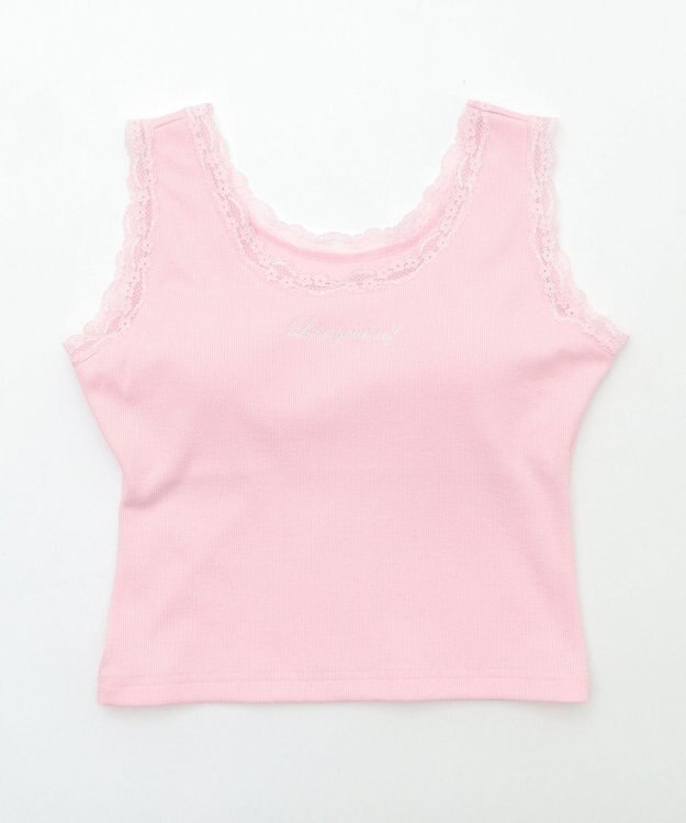 WEGO 【カップ付きインナー】カップインレースタンク ピンク