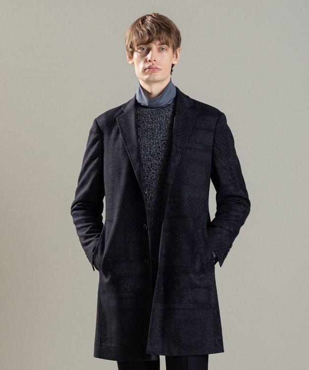 JOSEPH HOMME パッチジャガードジャジー　チェスターコート グレー系3