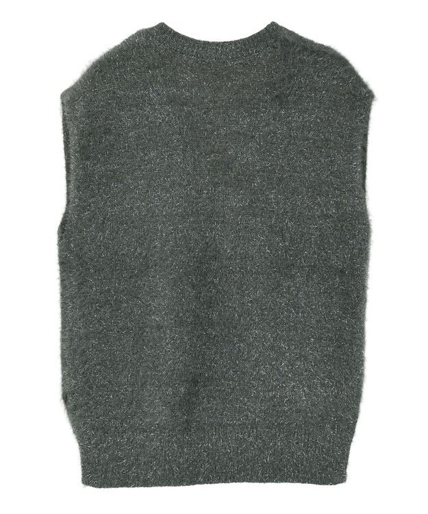 earth music&ecology 【予約】キャットライクヤーンニットベスト チャコールグレー