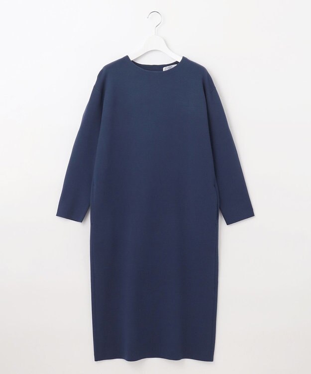 J.PRESS LADIES 【洗える】VIS/PE MILANO ニット ワンピース ダルブルー系