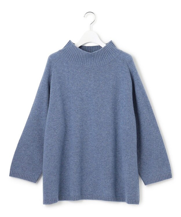 J.PRESS YORK STREET 【WOMEN】ウールカシミヤ ハイネックニット ダルブルー系
