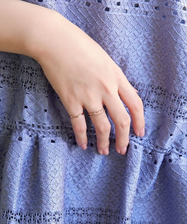 Phoebe フェミニンプレイスドビジューセットリング　ローズゴールド ローズゴールド