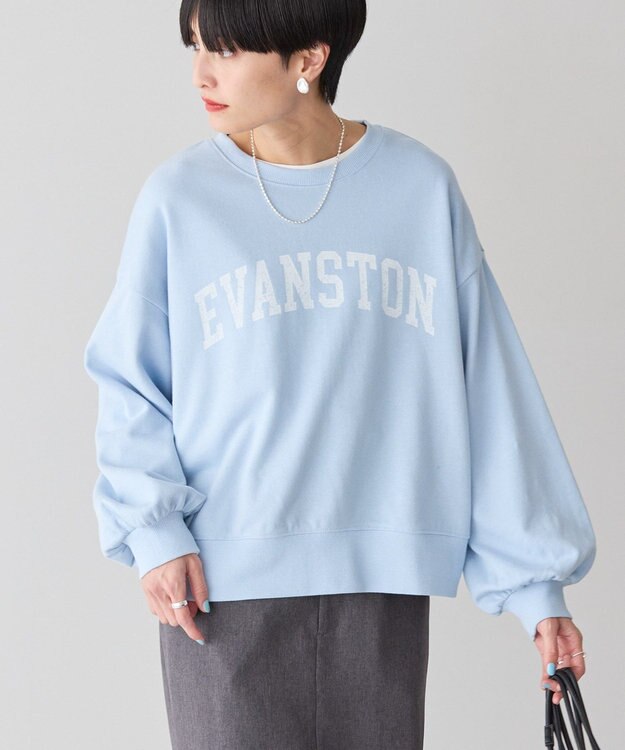 AMERICAN HOLIC ＥＶＡＮＳＴＯＮ　ミニ裏毛プルオーバー Sax