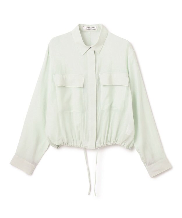 BEIGE， PAULINE / ドローストリングシアーブラウス Mint