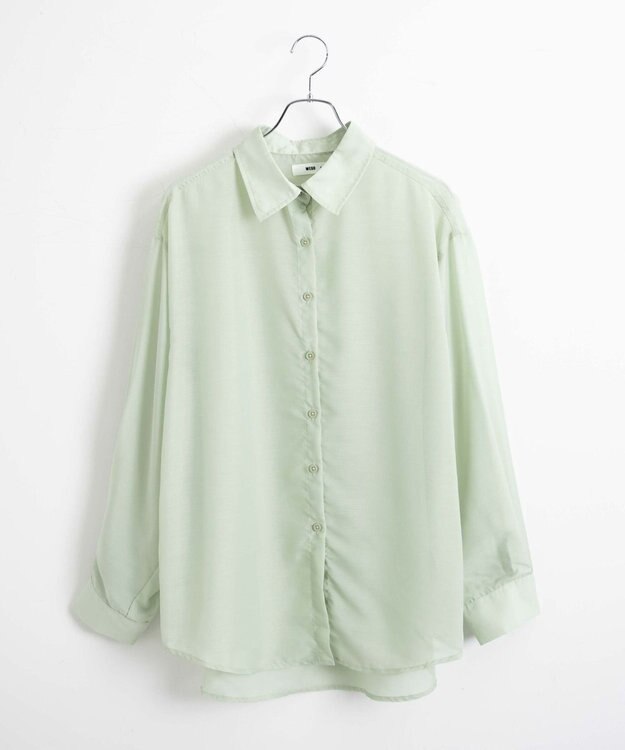 WEGO 【シワになりにくい/手洗い可】シアーBIGシャツ グリーンその他