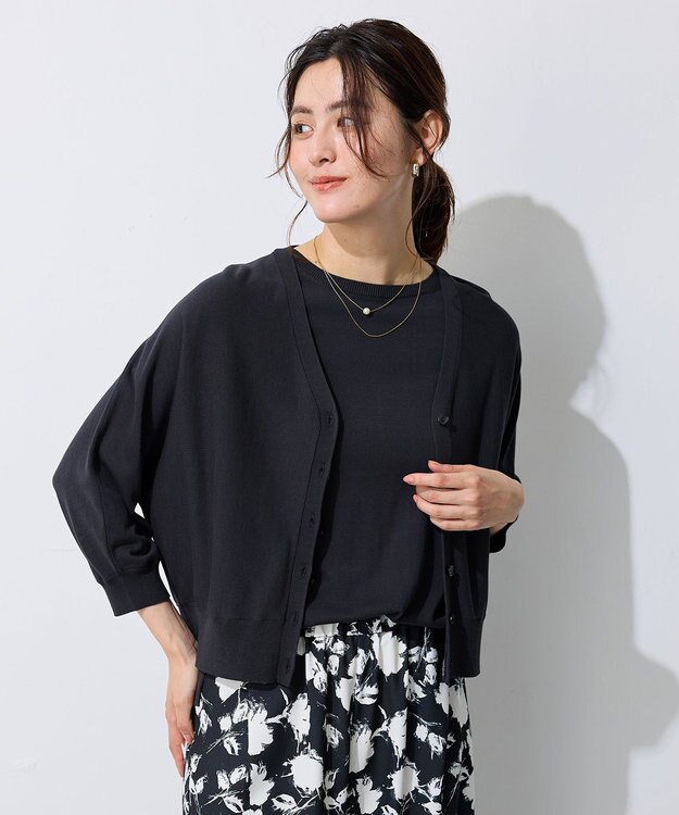 ANY L 【接触冷感/UVカット/抗菌防臭/手洗い可/アンチピリング】ファンクションカーディガン チャコール