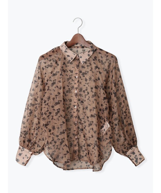 Te chichi シアーフラワーボリュームスリーブブラウス ベージュ