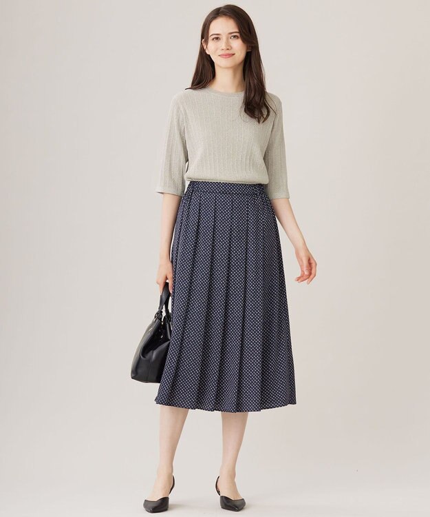 自由区 【セットアップ対応・洗える】サテンアムンゼン スカート ネイビー系