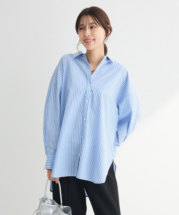 Green Parks イージーケアストライプシャツ