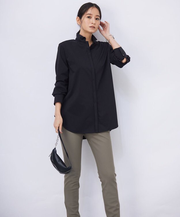 ICB L 【洗える】 テックストレッチ レギンスパンツ スレートカーキ系