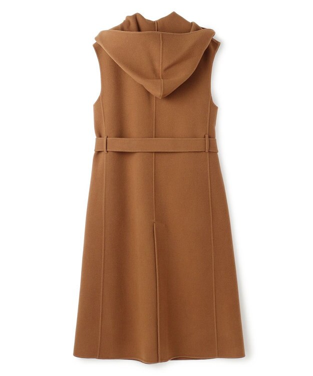 BEIGE， LEMOORE / ウールリバーフード付きロングジレ Caramel