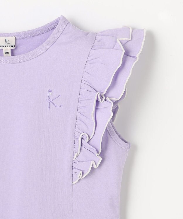 組曲 KIDS 【110-140㎝】 フルールフリルTシャツ ラベンダー