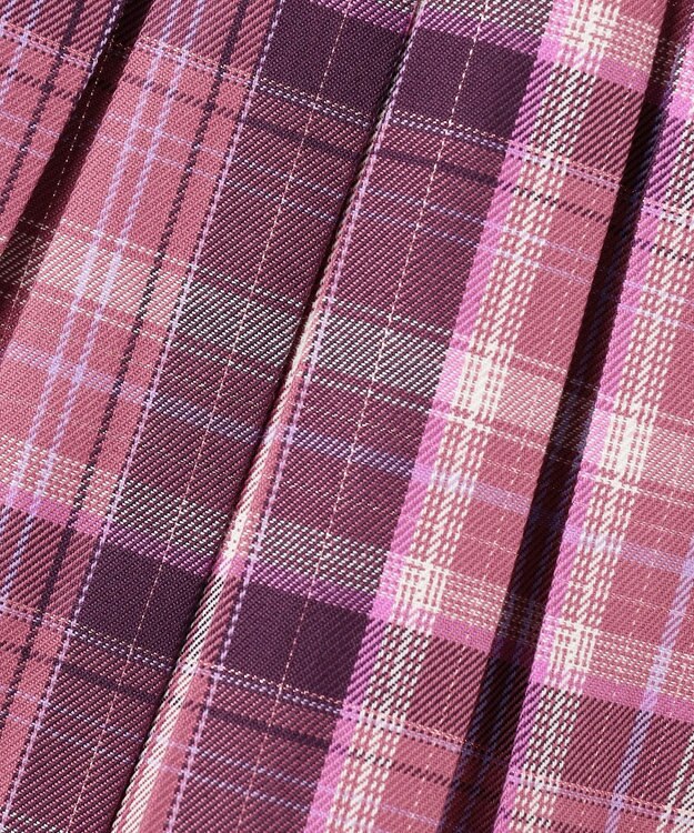 ANY KIDS チェック プリーツ スカパン ローズピンク系