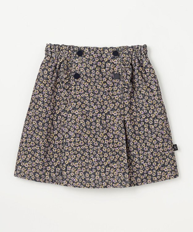 組曲 KIDS 【150-160㎝】モノトーンフラワーコーデュロイ キュロット ブラック系5