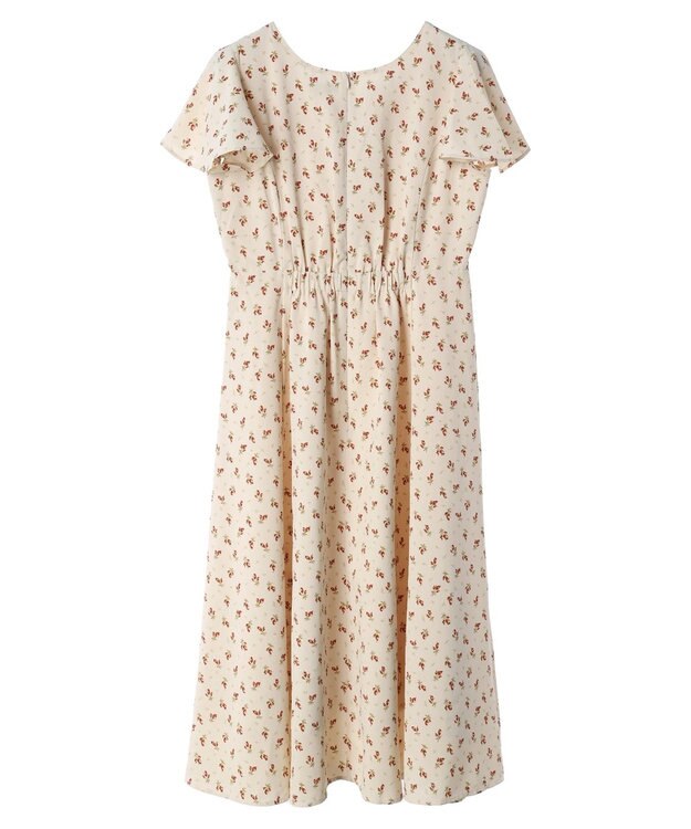 earth music&ecology フロントギャザーフラワーワンピース Beige