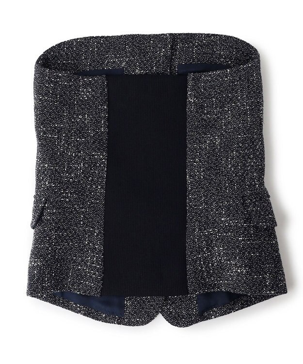 BEIGE， TRIPHANE / バックニットツイードビスチェ Navy Mix