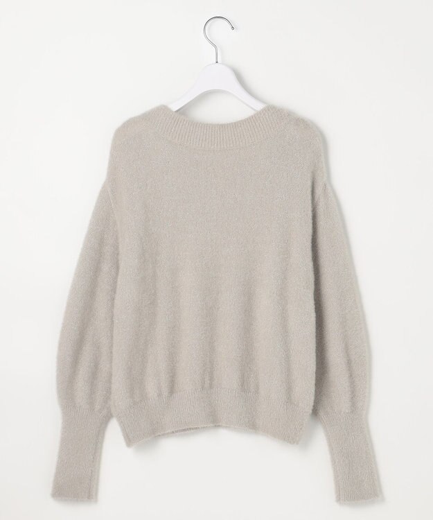 ANY SIS 【2SET】フェザー ニット × フロッキー スカート ライトグレー×ブラック