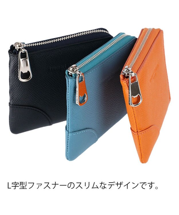 tsumori chisato CARRY ラックスtcネーム 2つ折り財布 L字ファスナー ミニ財布 オレンジ
