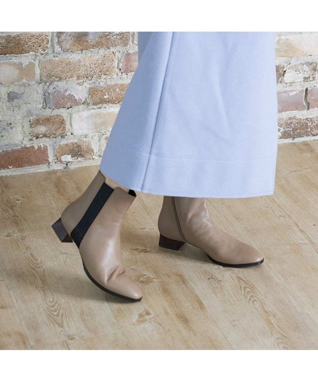 Riz raffinee <Riz raffinee>ローヒールサイドゴアショートブーツ オーク