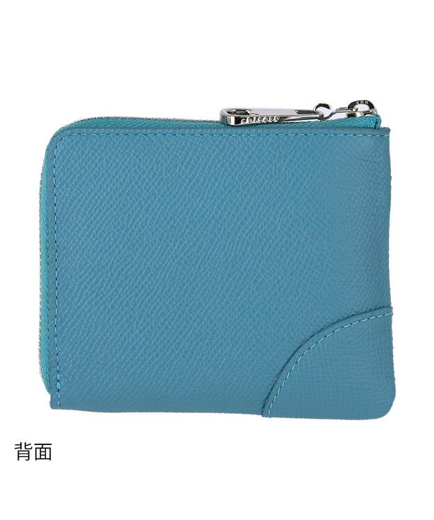 tsumori chisato CARRY ラックスtcネーム 2つ折り財布 L字ファスナー ミニ財布 ブルー