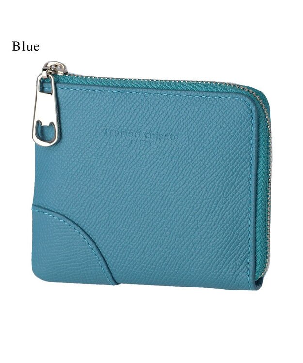 tsumori chisato CARRY ラックスtcネーム 2つ折り財布 L字ファスナー ミニ財布 ブルー