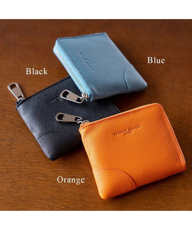 tsumori chisato CARRY ラックスtcネーム 2つ折り財布 L字ファスナー ミニ財布 オレンジ