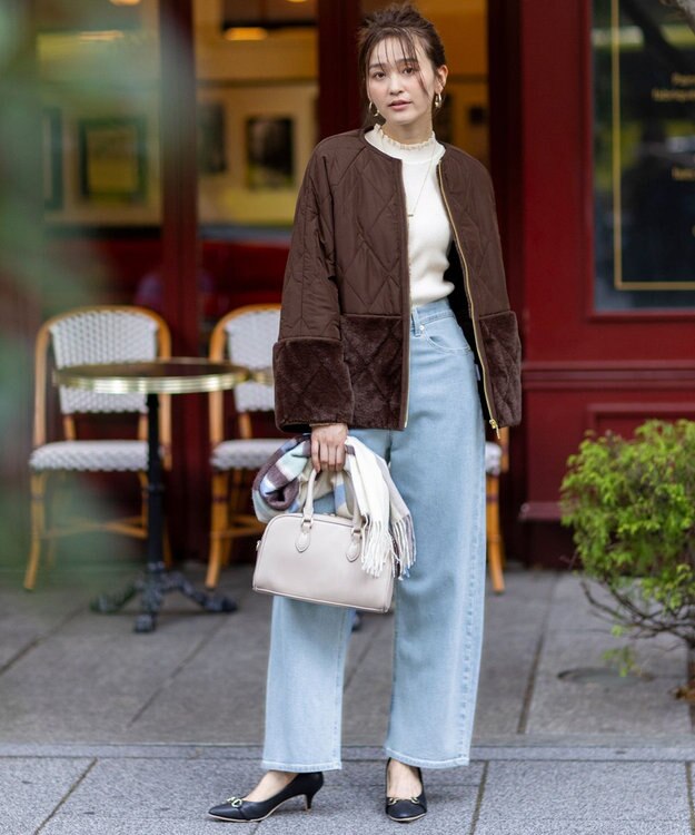 ANY SIS 【美Denimシリーズ】セミカーブワイド デニム ブリーチインディゴ