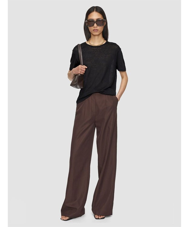 JOSEPH 【洗える】リネンジャージー　ティーシャツ Black