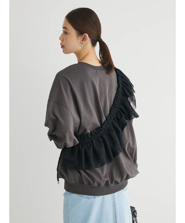 Green Parks ・ＳＵＧＡＲ　ＳＰＯＯＮ　３ｗａｙチュールフリルスウェット Charcoal Gray