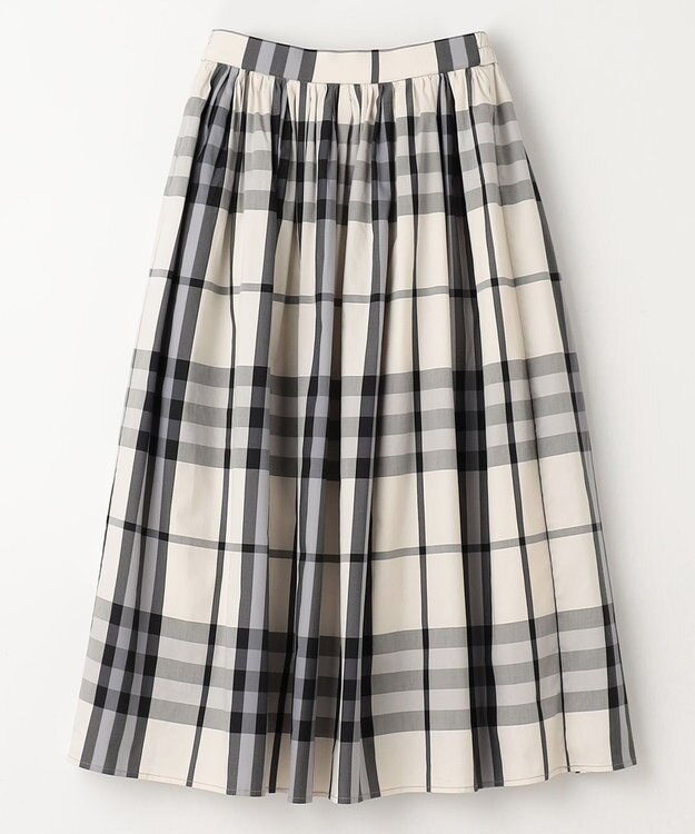 ANY 【ウエストゴム】タックギャザースカート ブラックチェック