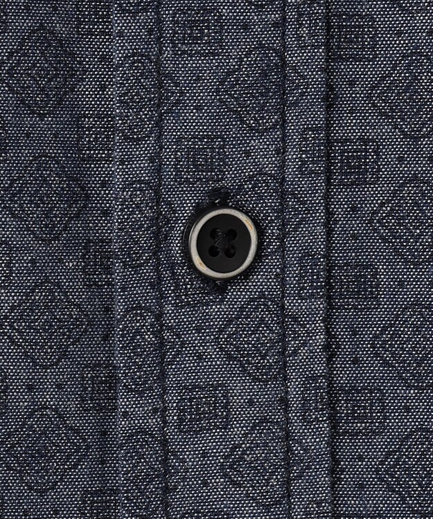 JOSEPH ABBOUD 【オーガニックコットン】ダンガリープリント シャツ ネイビー系5