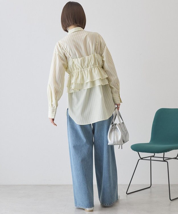 AMERICAN HOLIC 【2点セット・イージーケア】ビスチェ＋シャツ Stripe Yellow